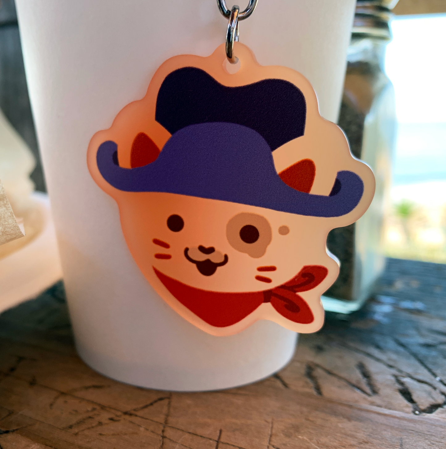 Bandit Cat Frosted Keychain