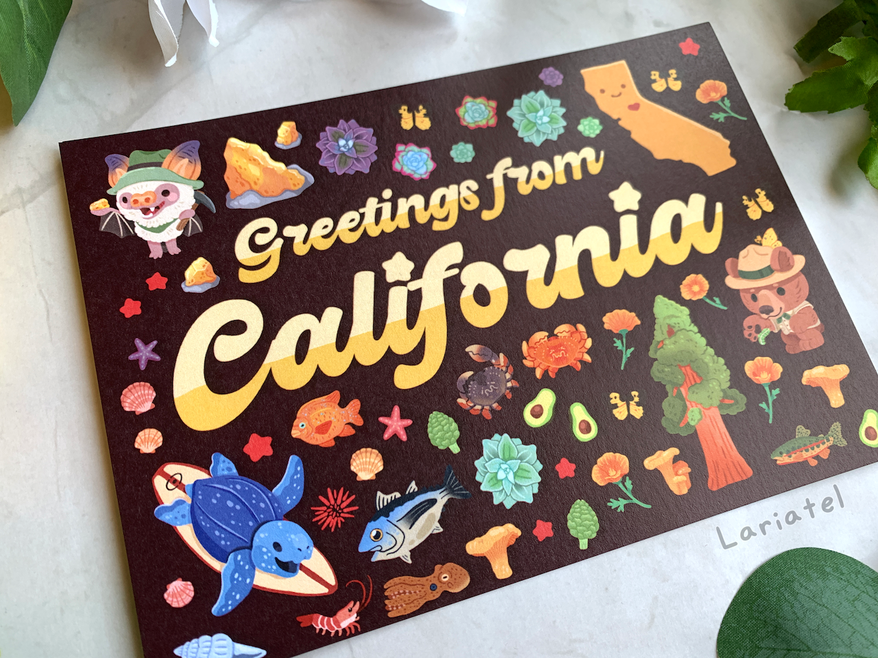 Greetings from California - Large Postcard
